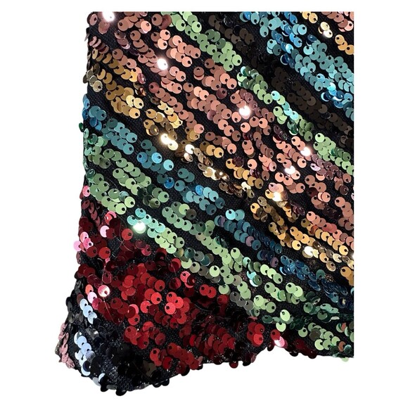 Sequin Mini Dress Medium ALine Bodycon Cocktail Club Party Holiday Lined Sparkle - Picture 12 of 16